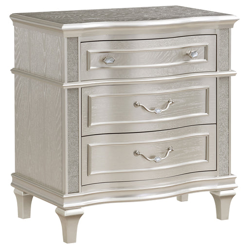 Evangeline 3-drawer Nightstand Silver Oak - Imperial Furniture (Las Vegas, NV) - Multi Location