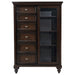 Andover 6-drawer Tempered Glass Door Chest Dark Oak - Imperial Furniture (Las Vegas, NV) - Multi Location