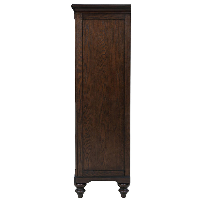 Andover 6-drawer Tempered Glass Door Chest Dark Oak - Imperial Furniture (Las Vegas, NV) - Multi Location