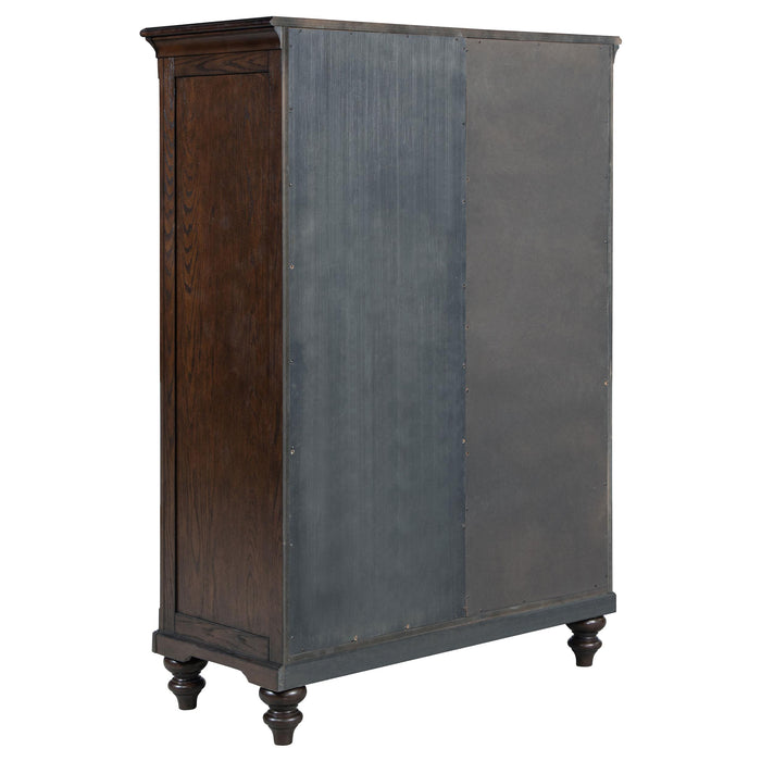 Andover 6-drawer Tempered Glass Door Chest Dark Oak - Imperial Furniture (Las Vegas, NV) - Multi Location