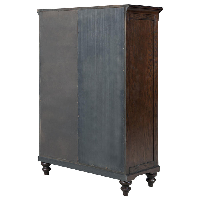 Andover 6-drawer Tempered Glass Door Chest Dark Oak - Imperial Furniture (Las Vegas, NV) - Multi Location