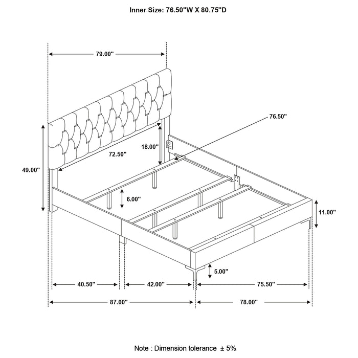 Kendall Panel Bed E.King, & Queen Black & White - Imperial Furniture (Las Vegas, NV) - Multi Location