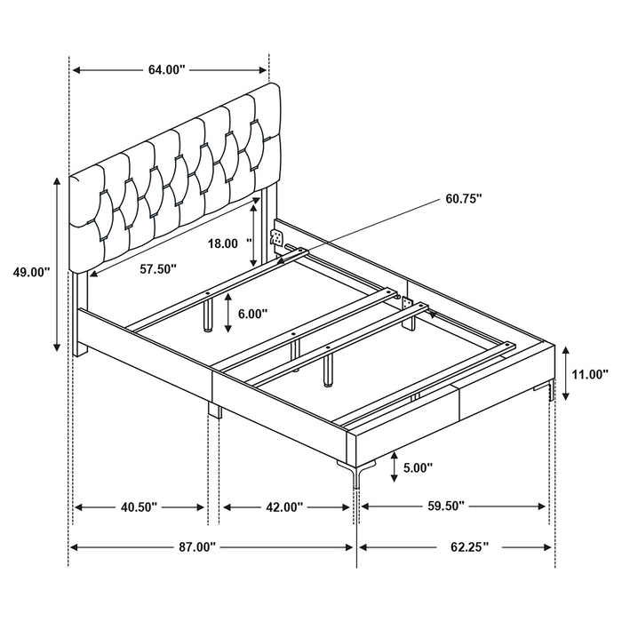 Kendall Panel Bed E.King, & Queen Black & White - Imperial Furniture (Las Vegas, NV) - Multi Location