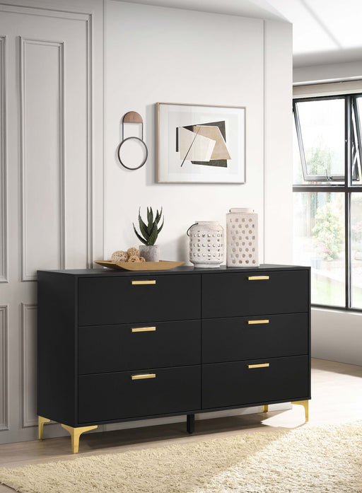 Kendall 6-drawer Dresser Black and Gold - Imperial Furniture (Las Vegas, NV) - Multi Location