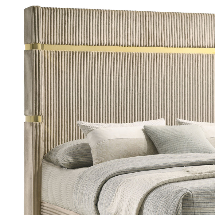 Lucia Eastern King & Queen Bed Beige & Grey - Imperial Furniture (Las Vegas, NV) - Multi Location