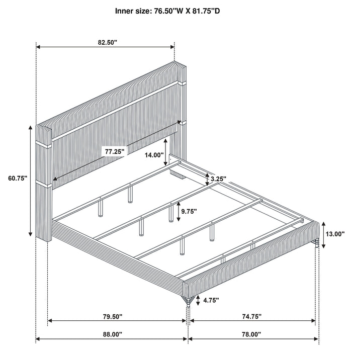 Lucia Eastern King & Queen Bed Beige & Grey - Imperial Furniture (Las Vegas, NV) - Multi Location