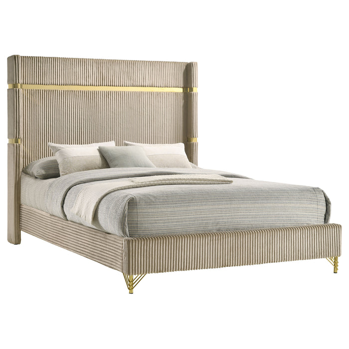 Lucia Eastern King & Queen Bed Beige & Grey - Imperial Furniture (Las Vegas, NV) - Multi Location
