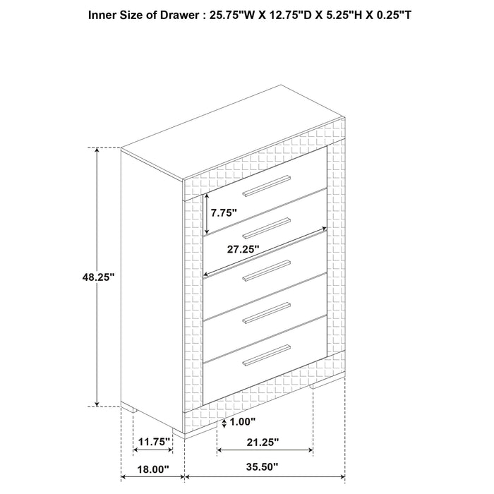 Ives 4 & 5 Piece Bedroom Set E.king & Queen White & Grey - Imperial Furniture (Las Vegas, NV) - Multi Location