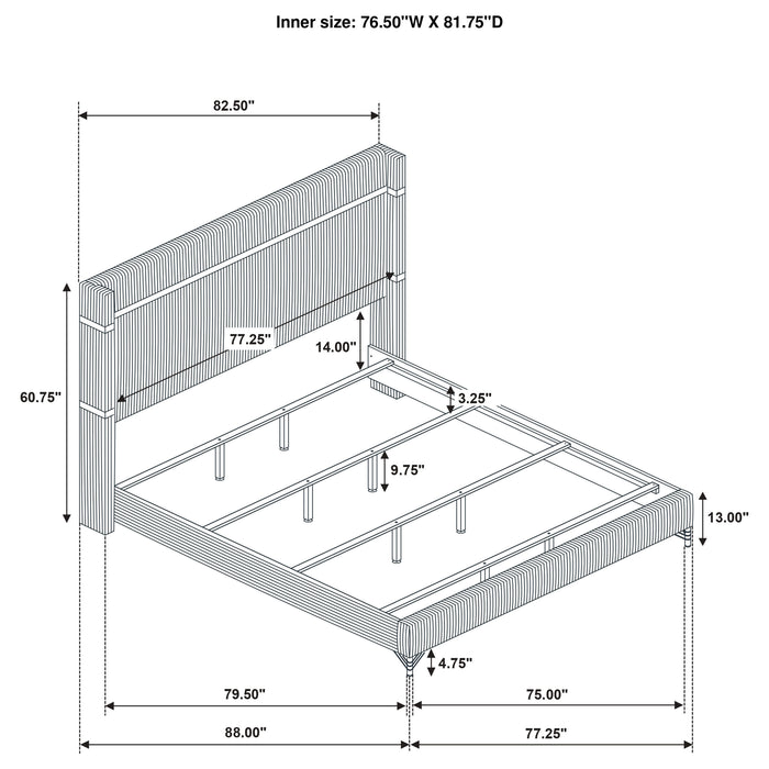 Lucia Eastern King & Queen Bed Beige & Grey - Imperial Furniture (Las Vegas, NV) - Multi Location