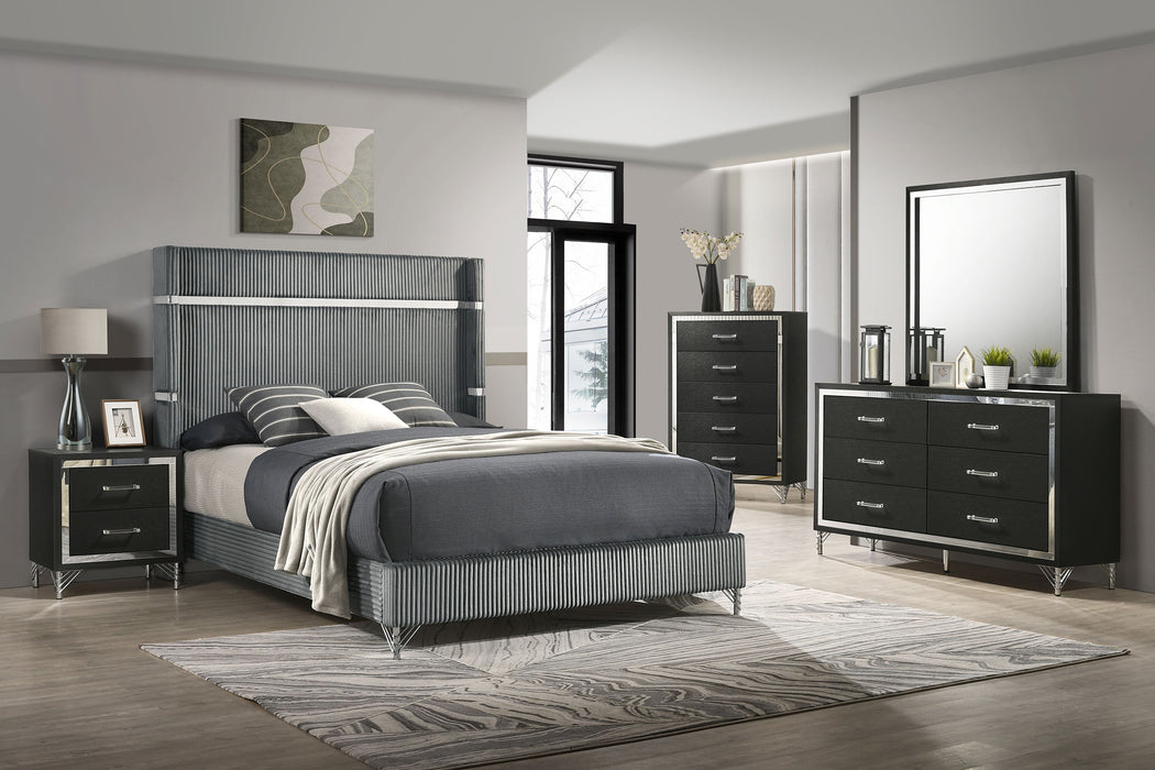 Lucia Eastern King & Queen Bed Beige & Grey - Imperial Furniture (Las Vegas, NV) - Multi Location