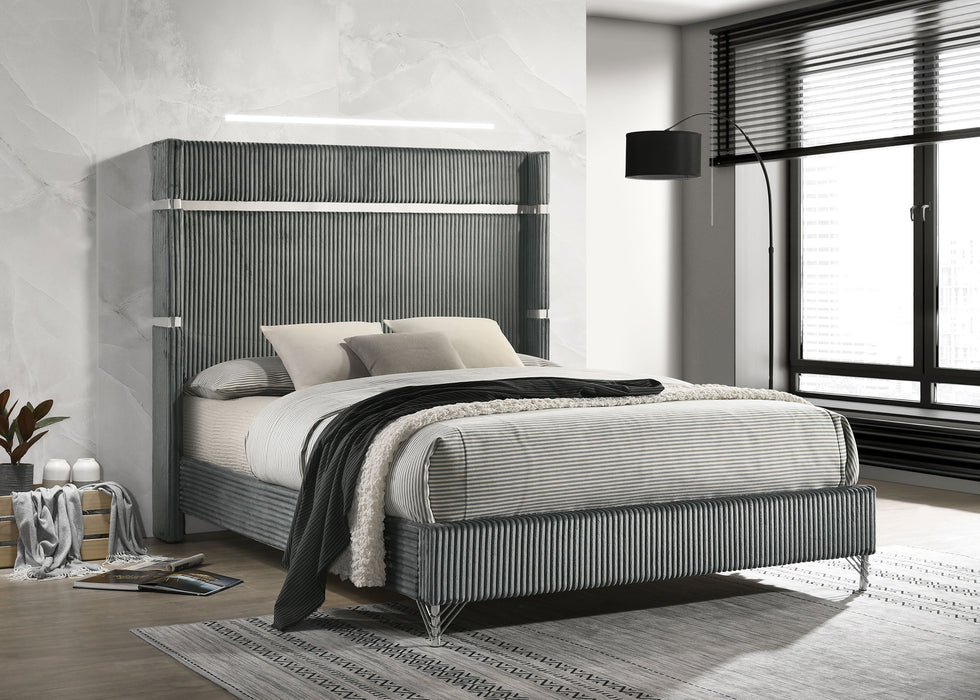 Lucia Eastern King & Queen Bed Beige & Grey - Imperial Furniture (Las Vegas, NV) - Multi Location