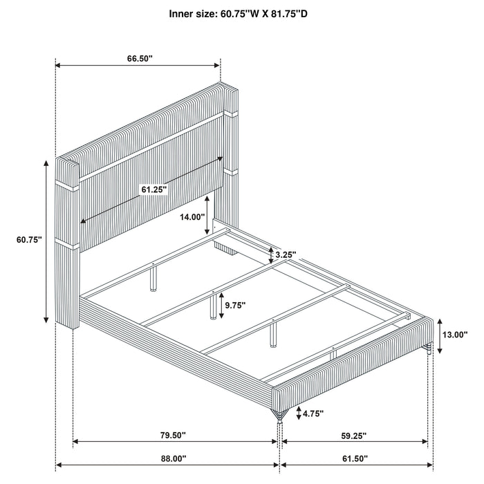Lucia Eastern King & Queen Bed Beige & Grey - Imperial Furniture (Las Vegas, NV) - Multi Location