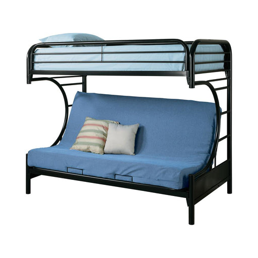 Montgomery Twin Over Futon Bunk Bed Glossy Black - Imperial Furniture (Las Vegas, NV) - Multi Location