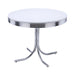 Retro Round Dining Table Glossy White and Chrome - Imperial Furniture (Las Vegas, NV) - Multi Location