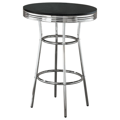 Theodore Round Bar Table Black and Chrome - Imperial Furniture (Las Vegas, NV) - Multi Location