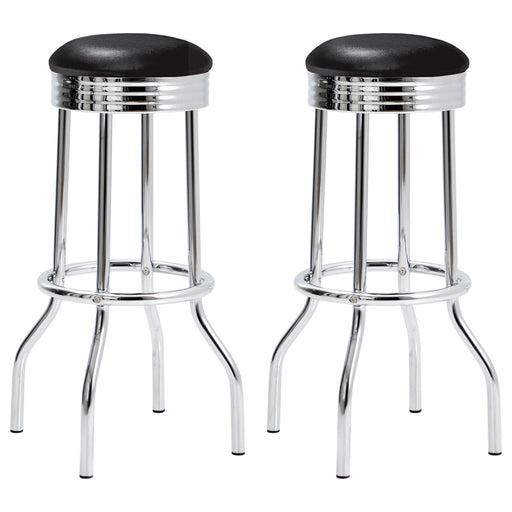 Theodore Upholstered Top Bar Stools Black and Chrome (Set of 2) - Imperial Furniture (Las Vegas, NV) - Multi Location