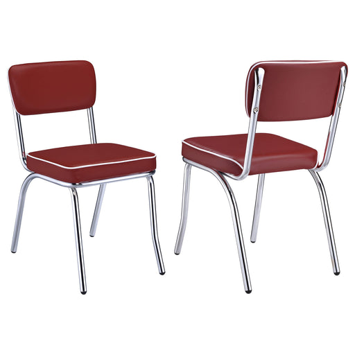 Retro Open Back Side Chairs Red and Chrome (Set of 2) - Imperial Furniture (Las Vegas, NV) - Multi Location