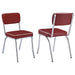 Retro Open Back Side Chairs Red and Chrome (Set of 2) - Imperial Furniture (Las Vegas, NV) - Multi Location