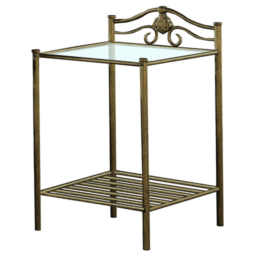 Sydney 2-shlef Nightstand Antique Brushed Gold - Imperial Furniture (Las Vegas, NV) - Multi Location