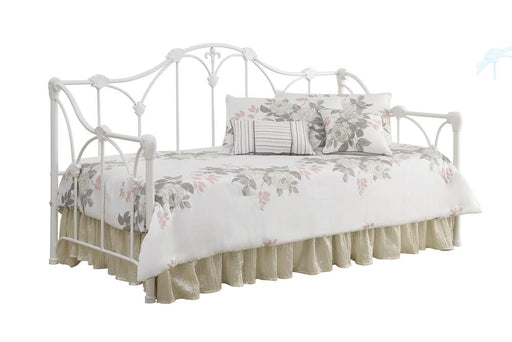Halladay Twin Metal Daybed with Floral Frame White - Imperial Furniture (Las Vegas, NV) - Multi Location