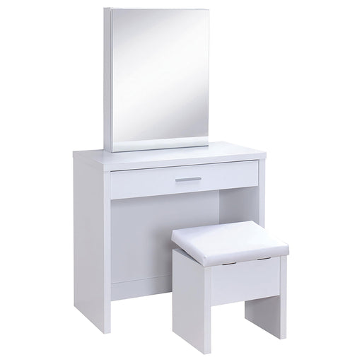 Harvey 2-piece Vanity Set with Lift-Top Stool White - Imperial Furniture (Las Vegas, NV) - Multi Location