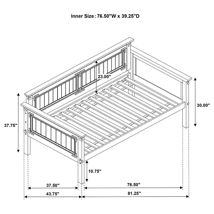 Oakdale Wood Twin Daybed with Trundle Rustic Honey - Imperial Furniture (Las Vegas, NV) - Multi Location