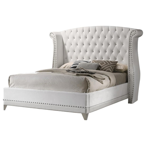 Barzini California King, Eking, & Queen Wingback Tufted Bed White - Imperial Furniture (Las Vegas, NV) - Multi Location