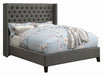 Bancroft Demi-wing Upholstered California King, E.King, Queen & Full Bed Grey - Imperial Furniture (Las Vegas, NV) - Multi Location