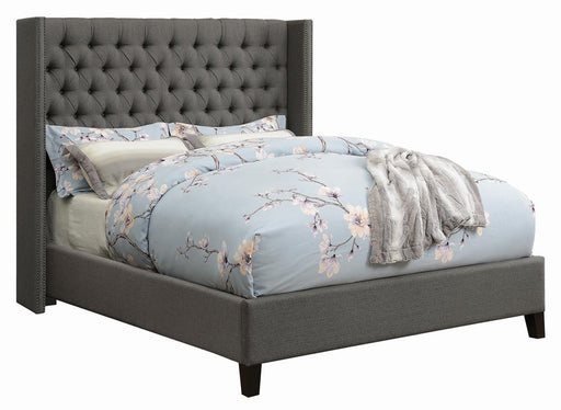 Bancroft Demi-wing Upholstered California King, E.King, Queen & Full Bed Grey - Imperial Furniture (Las Vegas, NV) - Multi Location