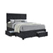 Soledad Eastern King, Full, & Queen 4-drawer Button Tufted Storage Bed Black & White - Imperial Furniture (Las Vegas, NV) - Multi Location