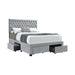 Soledad Eastern King, Full, & Queen 4-drawer Button Tufted Storage Bed Black & White - Imperial Furniture (Las Vegas, NV) - Multi Location