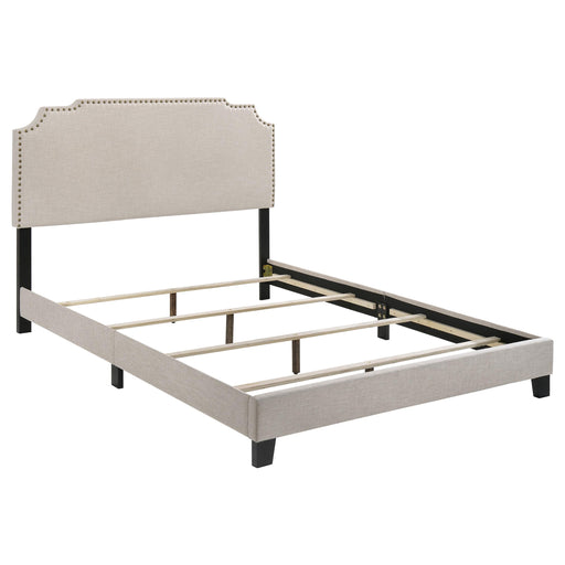 Tamarac Upholstered Nailhead Full, Eastern King & Queen Bed Beige & Grey - Imperial Furniture (Las Vegas, NV) - Multi Location
