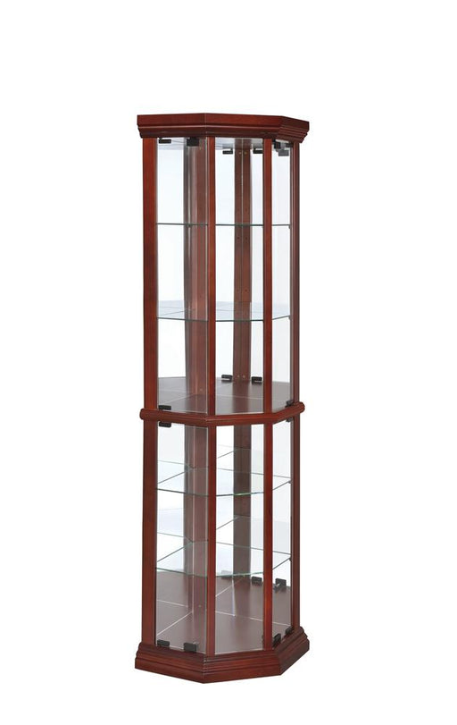 Appledale 6-shelf Corner Curio Cabinet Medium Brown - Imperial Furniture (Las Vegas, NV) - Multi Location