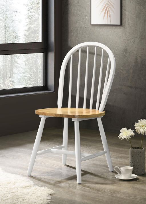 Cinder Windsor Side Chairs Natural Brown and White (Set of 4) - Imperial Furniture (Las Vegas, NV) - Multi Location