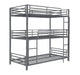 Maynard Metal Triple Twin Bunk Bed Gunmetal - Imperial Furniture (Las Vegas, NV) - Multi Location