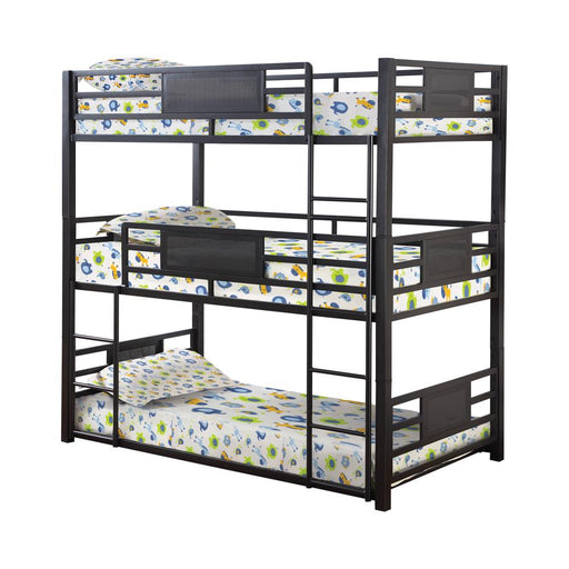Rogen Twin Triple Bunk Bed Dark Bronze - Imperial Furniture (Las Vegas, NV) - Multi Location