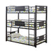 Rogen Twin Triple Bunk Bed Dark Bronze - Imperial Furniture (Las Vegas, NV) - Multi Location