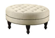 Elchin Round Upholstered Tufted Ottoman Oatmeal - Imperial Furniture (Las Vegas, NV) - Multi Location