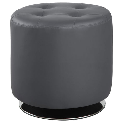 Bowman Round Upholstered Ottoman Grey - Imperial Furniture (Las Vegas, NV) - Multi Location