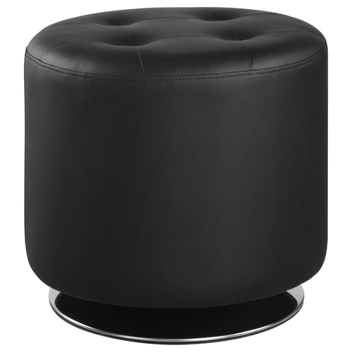 Bowman Round Upholstered Ottoman Black - Imperial Furniture (Las Vegas, NV) - Multi Location