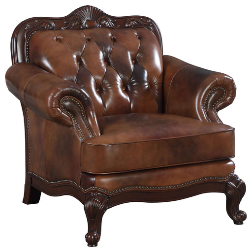 Victoria Rolled Arm Chair Tri-tone and Brown - Imperial Furniture (Las Vegas, NV) - Multi Location
