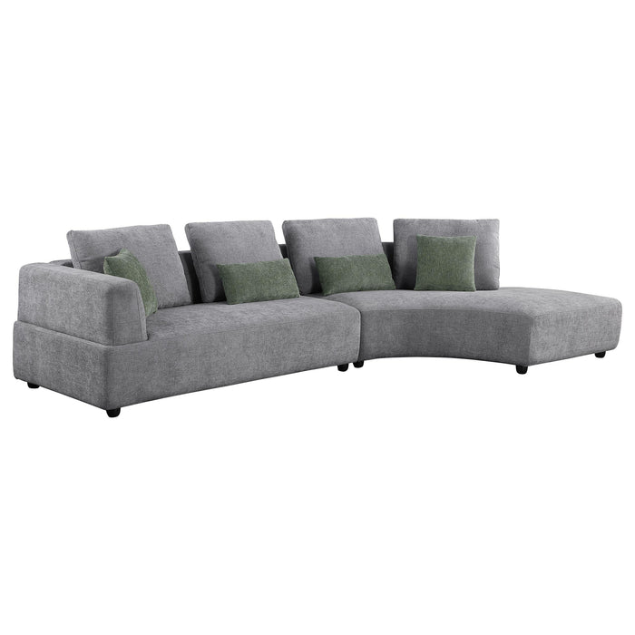 Toscano 134-inch Upholstered Sectional Sofa Grey - Imperial Furniture (Las Vegas, NV) - Multi Location