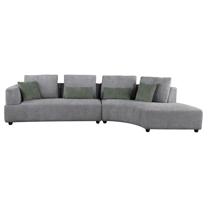 Toscano 134-inch Upholstered Sectional Sofa Grey - Imperial Furniture (Las Vegas, NV) - Multi Location