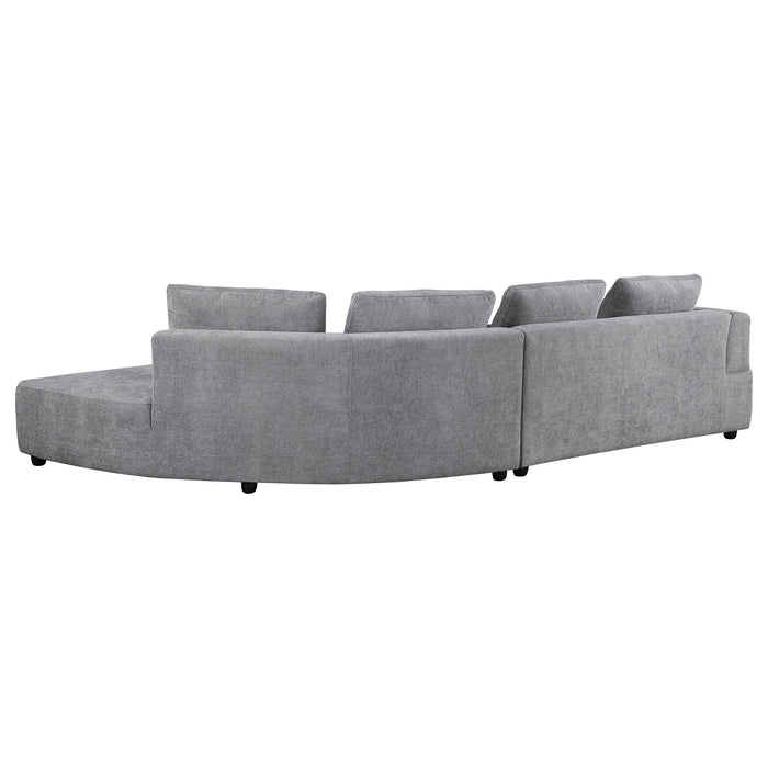 Toscano 134-inch Upholstered Sectional Sofa Grey - Imperial Furniture (Las Vegas, NV) - Multi Location