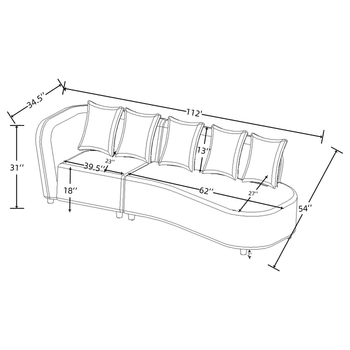 Fayette Stationary Sectionals Greige - Imperial Furniture (Las Vegas, NV) - Multi Location