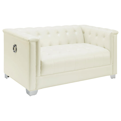 Chaviano Tufted Upholstered Loveseat Pearl White - Imperial Furniture (Las Vegas, NV) - Multi Location