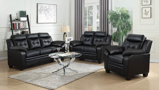 Finley Upholstered Pillow Top Arm Living Room Set Black - Imperial Furniture (Las Vegas, NV) - Multi Location