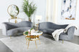Sophia 2-piece Upholstered Living Room Set with Camel Back Grey and Gold - Imperial Furniture (Las Vegas, NV) - Multi Location