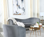 Sophia Upholstered Loveseat with Camel Back Grey and Gold - Imperial Furniture (Las Vegas, NV) - Multi Location