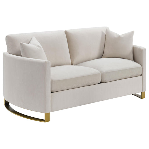 Corliss Upholstered Arched Arms Loveseat Beige - Imperial Furniture (Las Vegas, NV) - Multi Location